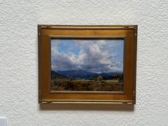 "Cielo d'autunno" - Paesaggio e cielo in stile impressionista, dipinto a olio su tavola