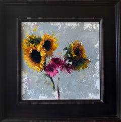 « Flowerworks » - Nature morte florale de style impressionniste/réaliste, peinture à l'huile sur panneau