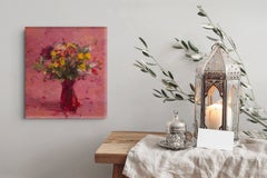 „Stillleben mit Blumen LXV“ – Blumenstillleben, Ölgemälde auf Leinwand
