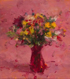 „Stillleben mit Blumen LXV“ – Blumenstillleben, Ölgemälde auf Leinwand
