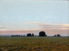 « Depuis la ruelle Pahlow » - Paysage réaliste, peinture à l'huile sur toile de lin