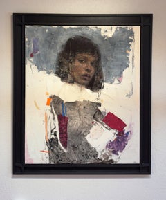 "Here And Now" - Abstract Impressionist Portrait, Oil Painting on Panel