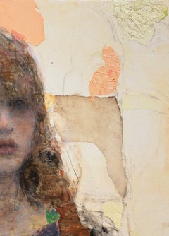 «Esperanza y fe» - Retrato impresionista abstracto, pintura al óleo sobre tabla