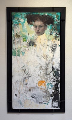 "Static" - Abstract Impressionist Portrait, Oil Painting on Panel