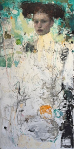 "Static" - Abstract Impressionist Portrait, Oil Painting on Panel