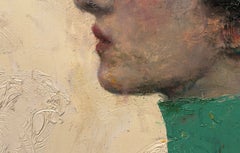 «Echo» - Retrato impresionista abstracto, pintura al óleo sobre tabla