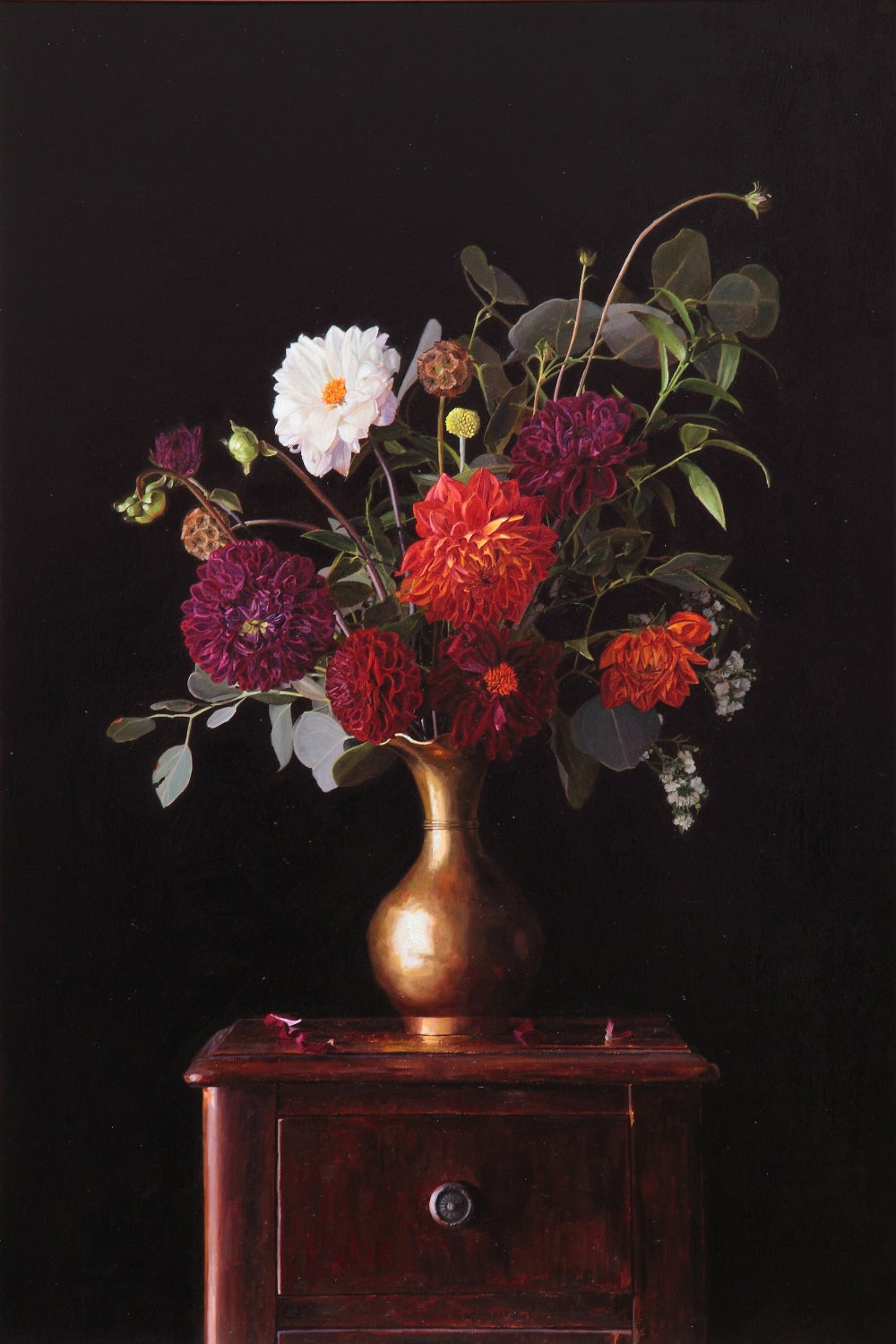 Greg Gandy Floral In Brass Vase Oil Painting For Sale At 1stdibs