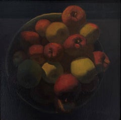 "Study for 'Before The Trip'" – Still Life Painting of Fruit Bowl, Oil on Panel