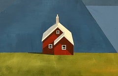 "Overlook" - Contemporary Acrylic Barn Painting on Canvas