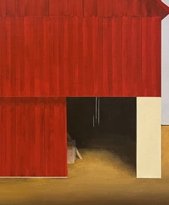 "Old Red" - Contemporary Acrylic Barn Painting on Canvas
