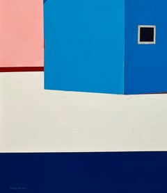 „Scheune, Palette Nr. 5“ – Zeitgenössisches Acrylgemälde einer Scheune auf Leinwand