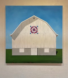 „Americana“ – Zeitgenössisches Acrylgemälde im Scheunenstil auf Leinwand