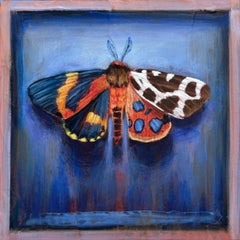 "Mini Hybrid 102" - Contemporary Moth Acrylic Painting on Wood, 2026
