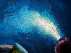 "Night Walker" - Dipinto a olio su tela in stile surrealista contemporaneo