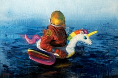 "Siamo unici sotto questo cielo" - Dipinto surrealista a olio su tela