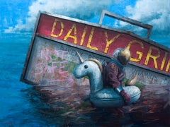 "L'unicità è una faccenda rischiosa" - Dipinto surrealista a olio su tela