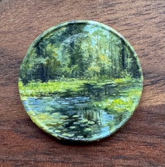 "1969d" - Miniature Landscape and Still-Life, Oil Painting on Coin