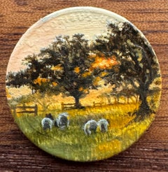 "1945D" - Miniature Landscape and Still-Life, Oil Painting on Coin