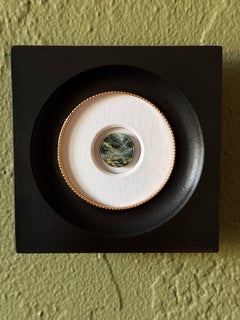 "1933.0" - Miniature Forest and River Landscape, Oil Painting on Coin