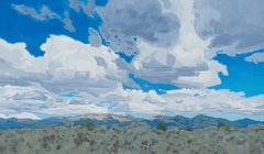 "Where the Light Breaks" - Realist Desert Mountain Cloudscape Painting