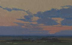 "Held in Stillness Study" - Contemporary Sunset Sky Landscape Painting