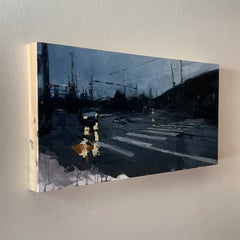 "West of the Tracks" - Impressionist Cityscape, Oil Painting on Wood Panel