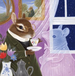 "Professor Mazzenfinkle and Doctor Zengaloofen at Tea Time" - Oil Painting