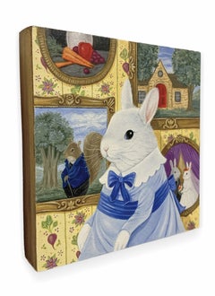 "Merlina, in Her Gramma's House" - Whimsical Rabbit Portrait Oil Painting, 2026