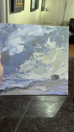 « Une journée à la mer » - Peinture à l'huile représentant un paysage côtier contemporain, 2026