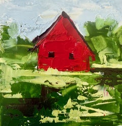 "Steadfast, American Pastoral No. 25" - Red Barn Oil Painting, 2026