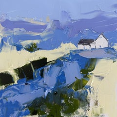 "Purple Road" - Dipinto a olio contemporaneo raffigurante un paesaggio rurale, 2026