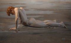 "Narcissus" – Nude Male Figurative Portrait and Landscape, Oil Painting