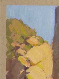 „Echoes in The Canyon“ – Zeitgenössisches Gouache-Gemälde eines Canyons in Nevada, 2023