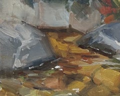 "Stream Bed" - Contemporary Rocky Creek Landscape Oil Painting, 2025