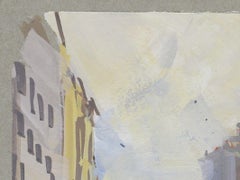 « Upper East Side Sunshine » - Peinture contemporaine à la gouache représentant une rue de New York, 2023