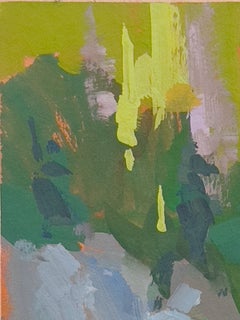 «With the Flow» - Pintura contemporánea al gouache de un paisaje de un arroyo de montaña, 2025