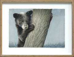 „Einjähriges Schwarzbärenjunges“ – Realistische Tiermalerei in Aquarell und Gouache, 2021
