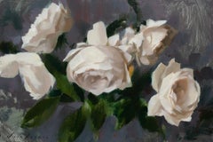 „Rosen III“ – Zeitgenössisches Ölgemälde mit weißen Rosen als Stillleben, 2026