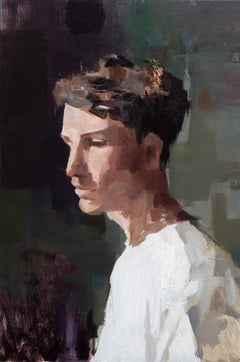 "Brother" - Contemporary Profile Portrait of a Young Man Oil Painting, 2026