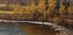 "Along the Back Roads" - Contemporary Autumn River Landscape Oil Painting, 2026