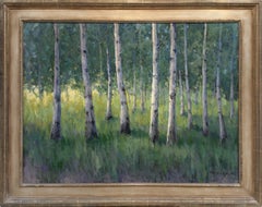"Greens of Summer (The Assembly)" - Contemporary Aspen Grove Oil Painting, 2026