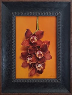 „Cymbidium-Orchideen“ – Realistisches Stillleben in Öl, 2020