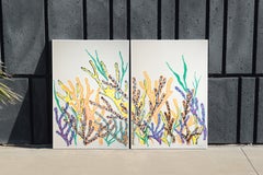 Naturalistic Painting, Illustration Style Coral Drawing, Earth Tones Seascape