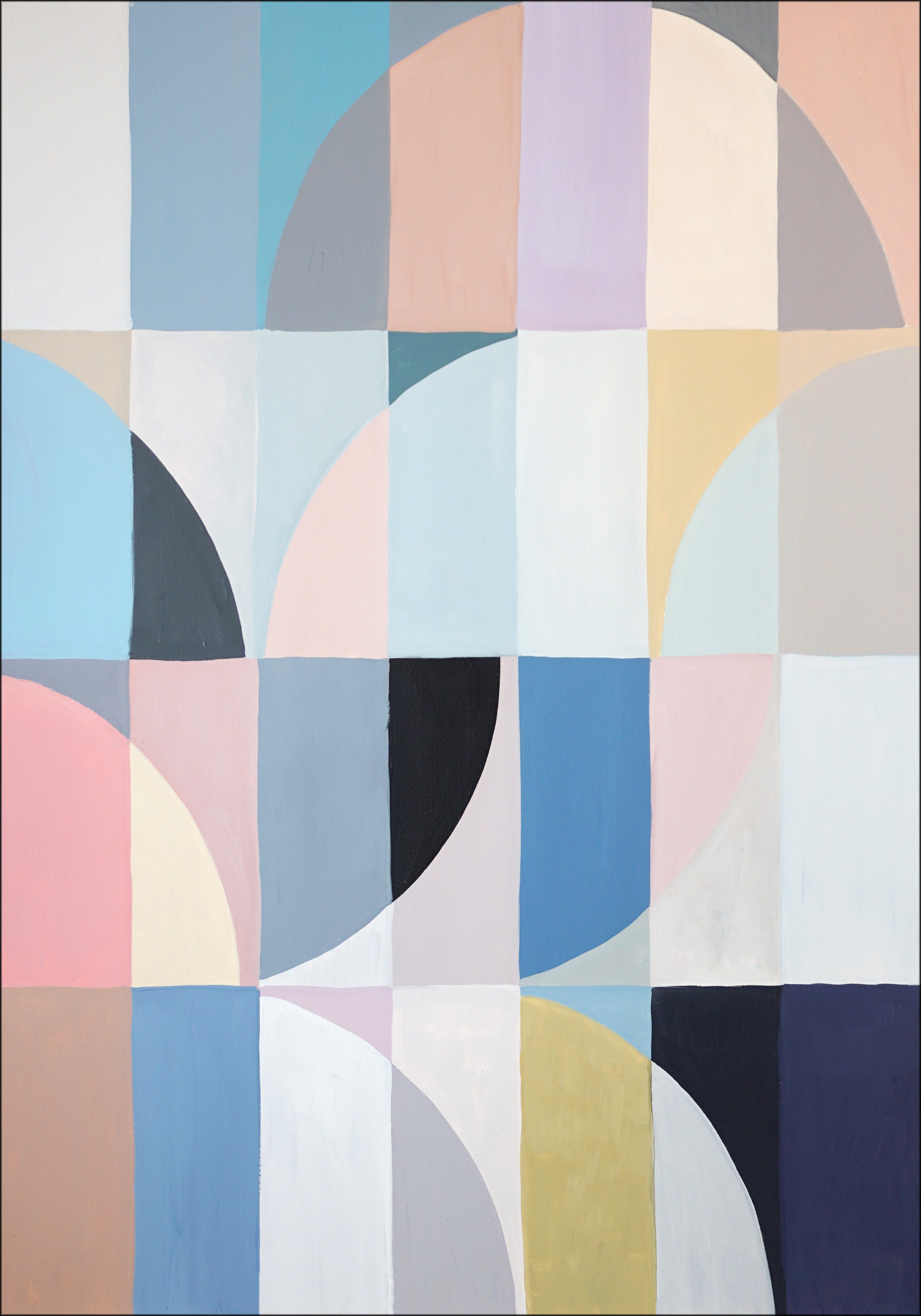 The Harlequin, Bauhaus Painting Grid, Op Art Modern Geometry on Paper, 2026