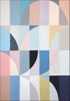 The Harlequin, Bauhaus Painting Grid, Op Art Modern Geometry on Paper, 2026