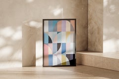 The Harlequin, Bauhaus Painting Grid, Op Art Modern Geometry on Paper, 2026