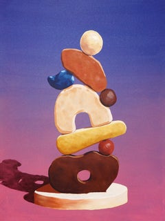 «Terra Cota Totem», estilo cinético, pintura escultural sobre lienzo, 2026