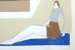 American Landscape, Surreal Painting, Human Figure, Modern Style on Paper, 2026