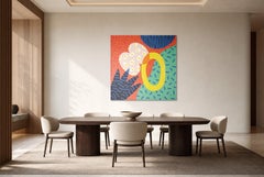 « Abstract Fiesta », formes modernes, peinture contemporaine ludique sur toile, 2024