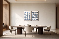 Paleo Tools I, Modern Glyph, Object Representations Diptych in Gray on Paper
